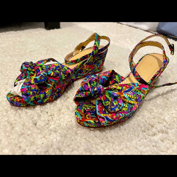 Charlotte Olympia ALEXA in Printed Crepe Satin Bahia Print - Picture 2 of 9